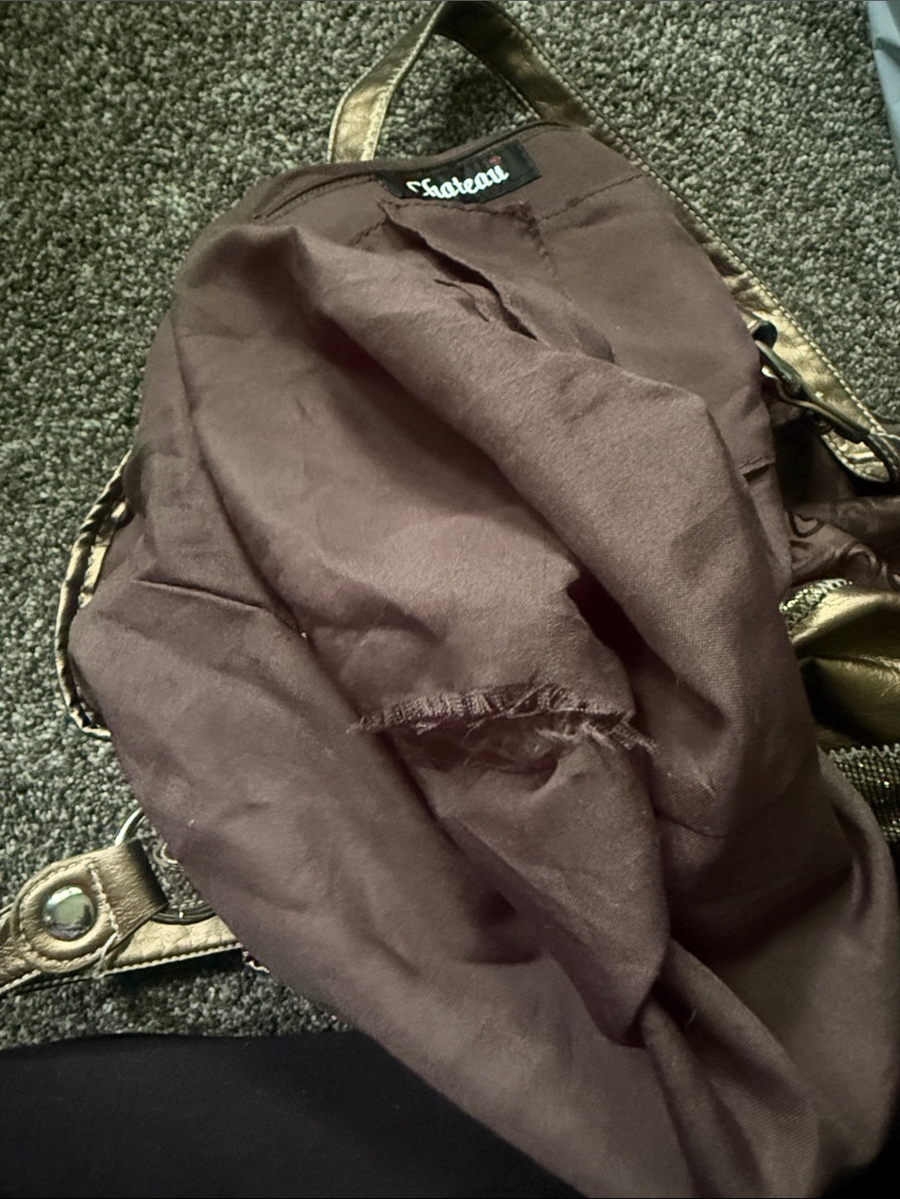 Metallic Bronze Patchwork Tote Bag - Chateau - Picture 4 of 4